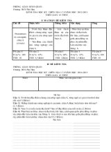 Kiểm tra học kỳ I môn địa lí 8 năm học 2014-2015 thời gian 45 phút